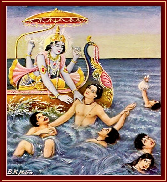 Krishna saves from the ocean